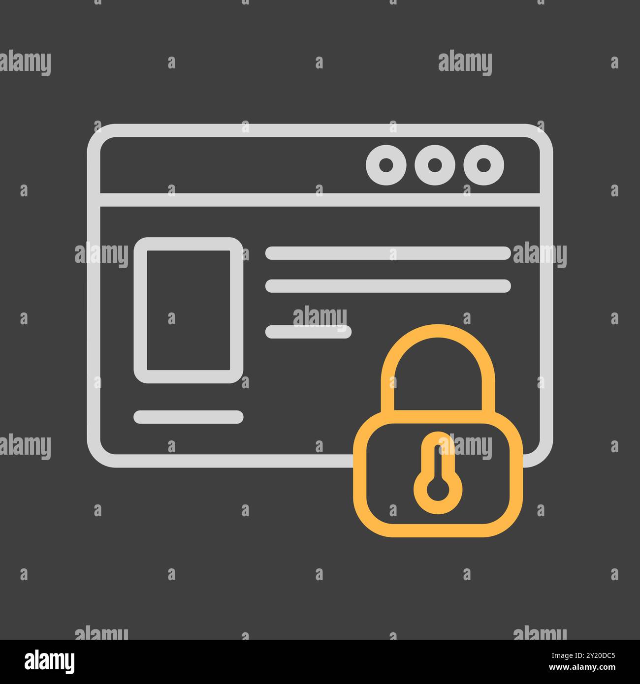Trusted website, information safety vector on dark background icon ...