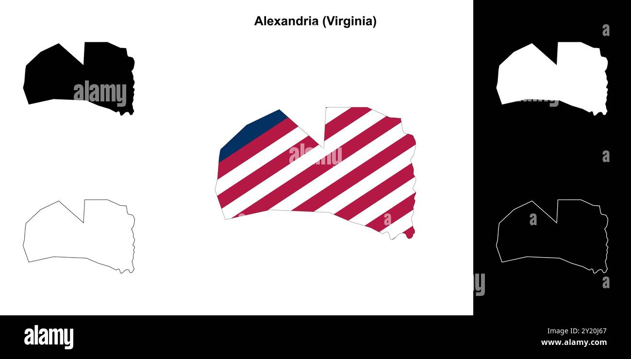 Alexandria County (Virginia) outline map set Stock Vector Image & Art ...