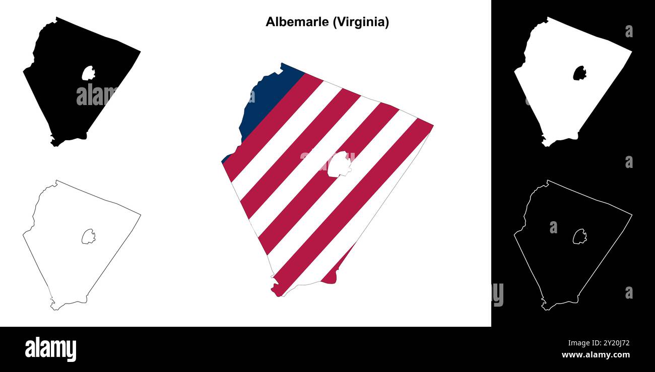 Albemarle County (Virginia) outline map set Stock Vector Image & Art Alamy
