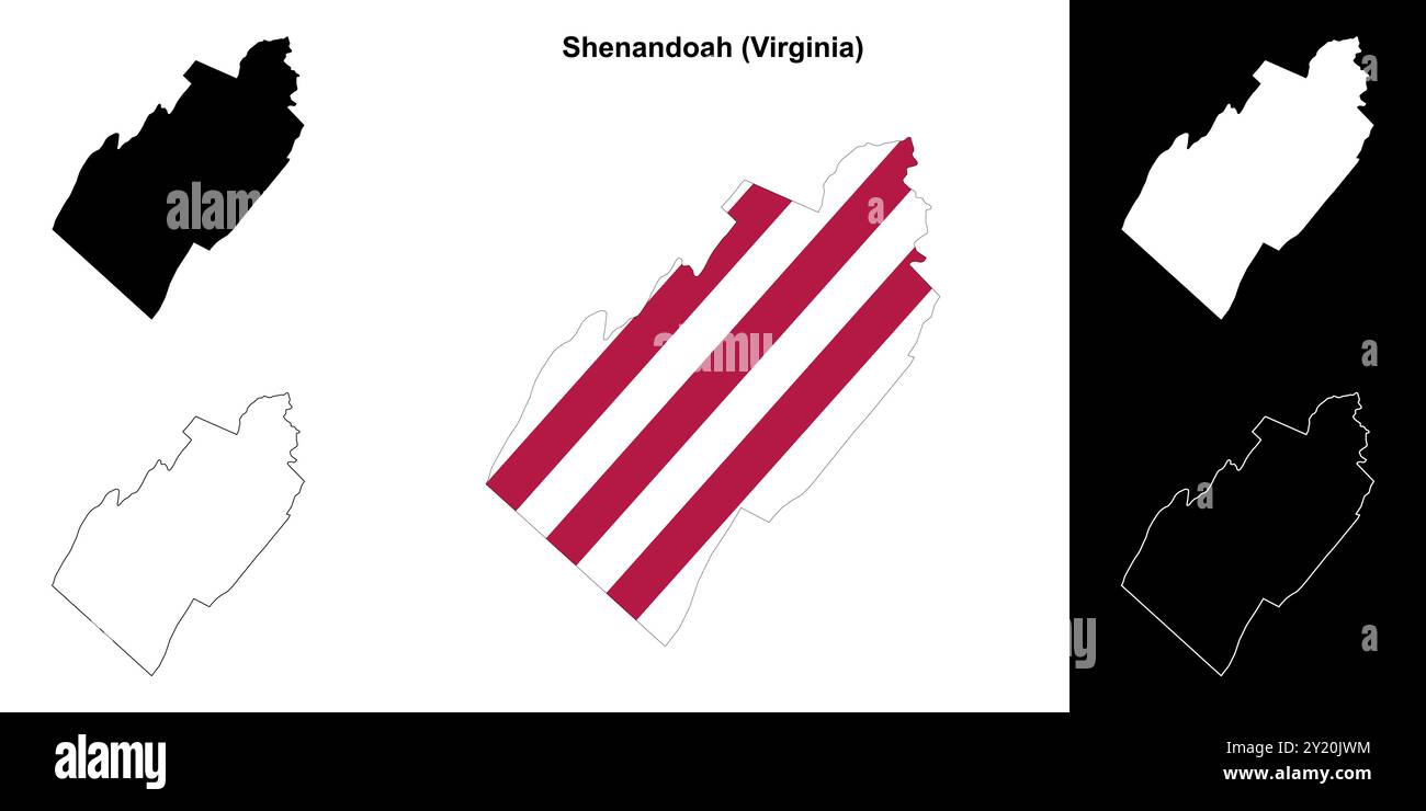 Shenandoah County (Virginia) outline map set Stock Vector Image & Art ...