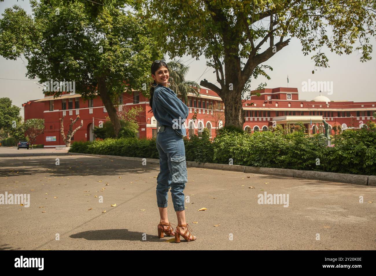 New Delhi, India. 08th Sep, 2024. NEW DELHI, INDIA - MARCH 19: (EDITOR'S NOTE: This is an exclusive image of Hindustan Times/Sipa USA) Bollywood actor Sanjana Sanghi during an exclusive interview with HT City On the occasion of Teachers' Day, at Modern School, Barakhamba, on March 19, 2021 in New Delhi, India. (Photo by Raajessh Kashyap/Hindustan Times/Sipa USA ) Credit: Sipa USA/Alamy Live News Stock Photo