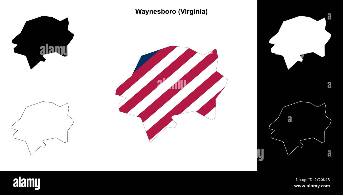 Waynesboro County (Virginia) outline map set Stock Vector Image & Art ...