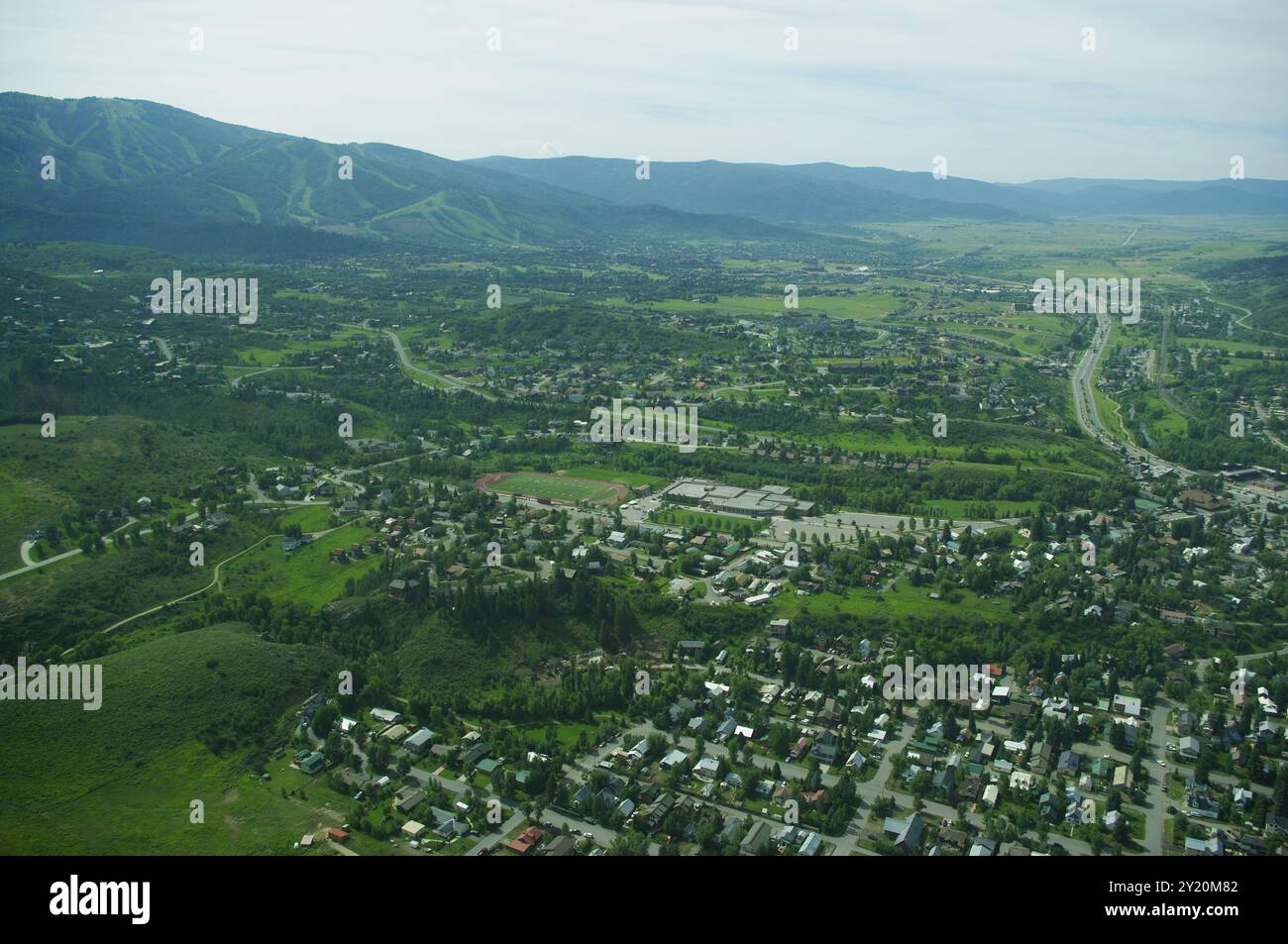 Aerial view lush rocky mountains hi-res stock photography and images ...