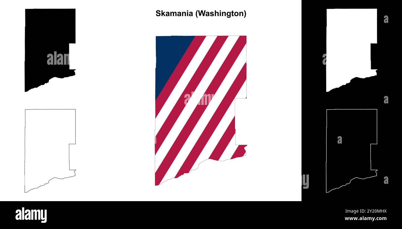 Skamania County (Washington) outline map set Stock Vector Image & Art Alamy