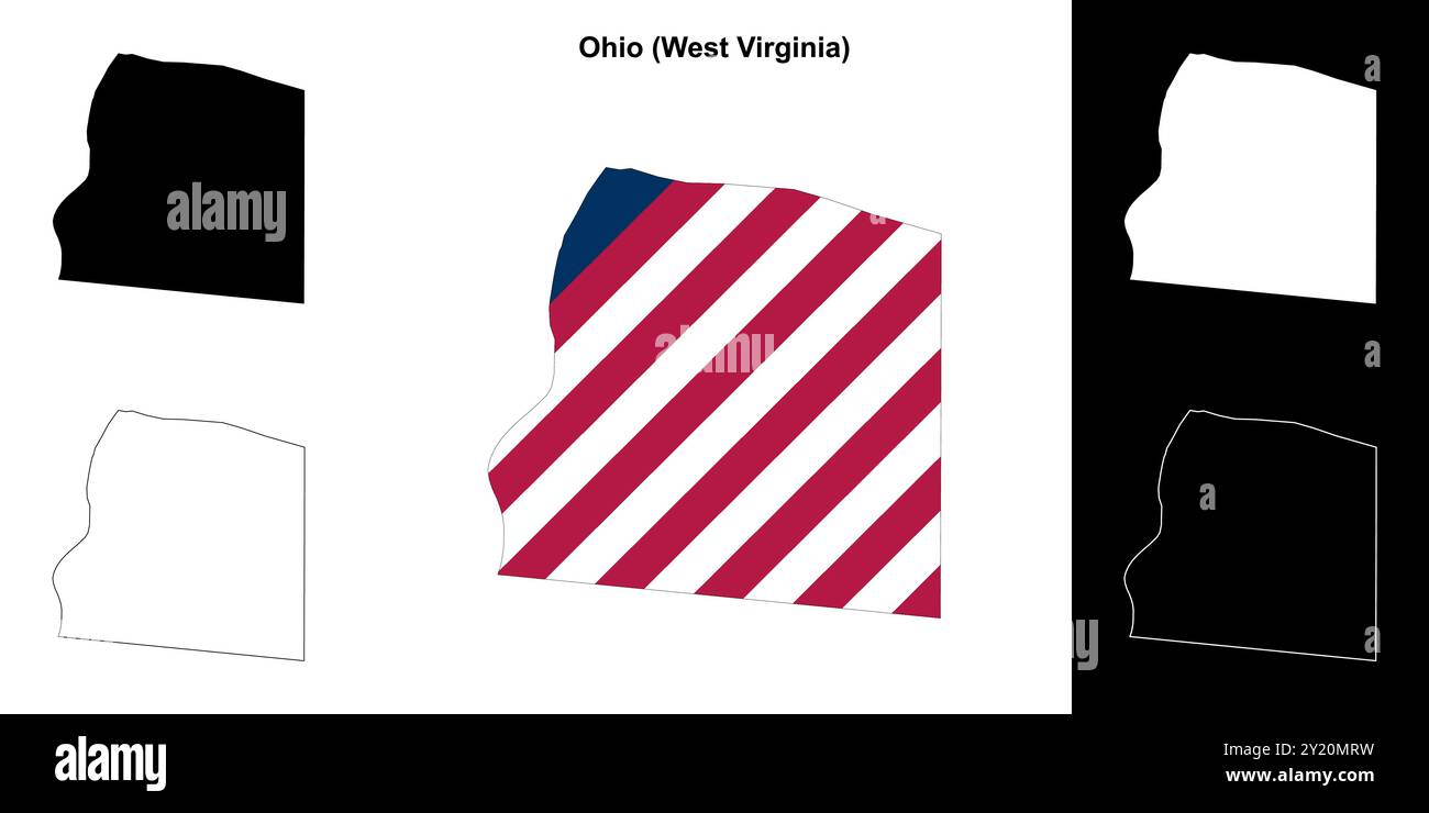 Ohio County (West Virginia) outline map set Stock Vector Image & Art ...