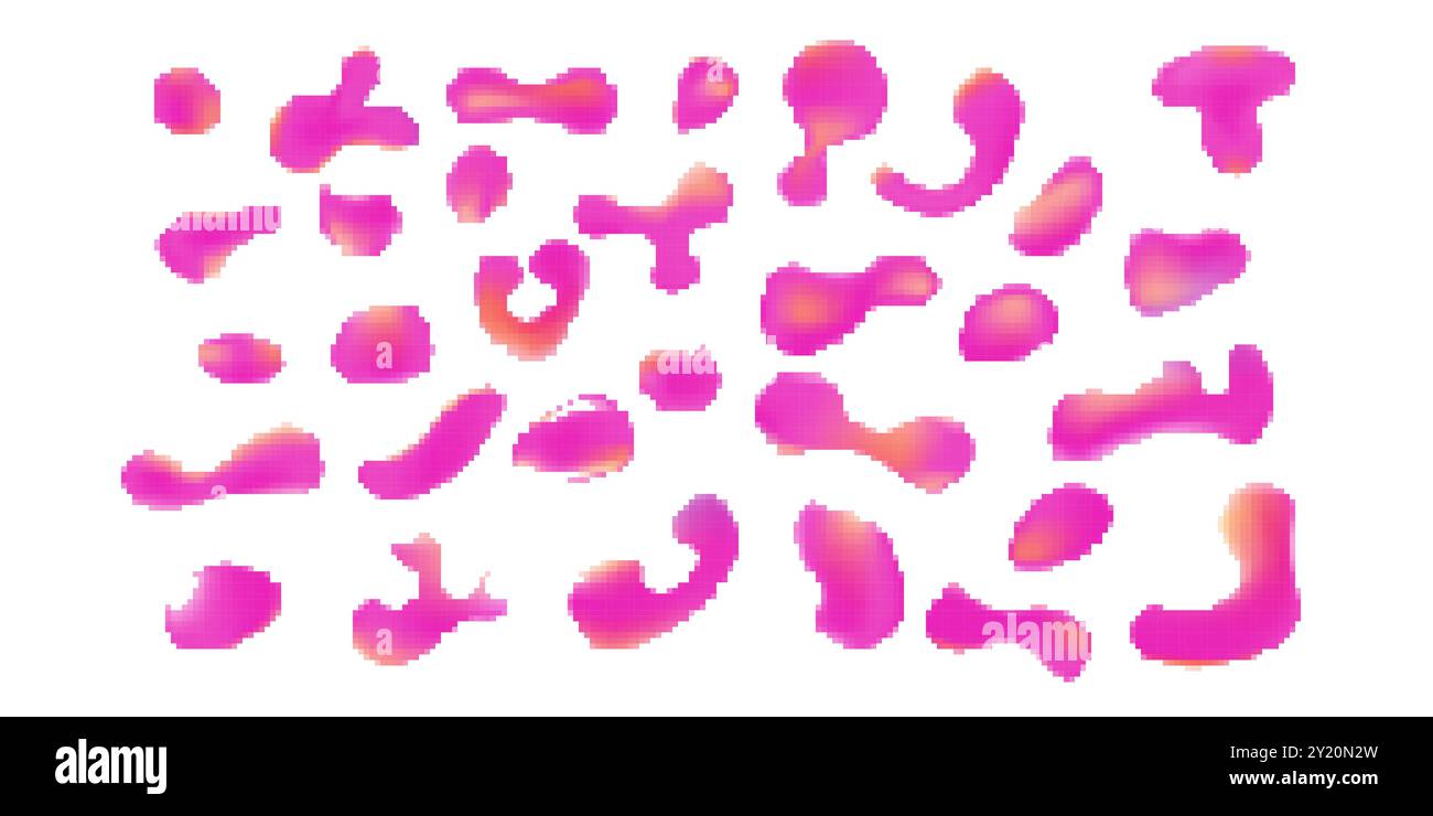 Set of abstract pixelated shapes. Liquid shapes collection Stock Vector ...