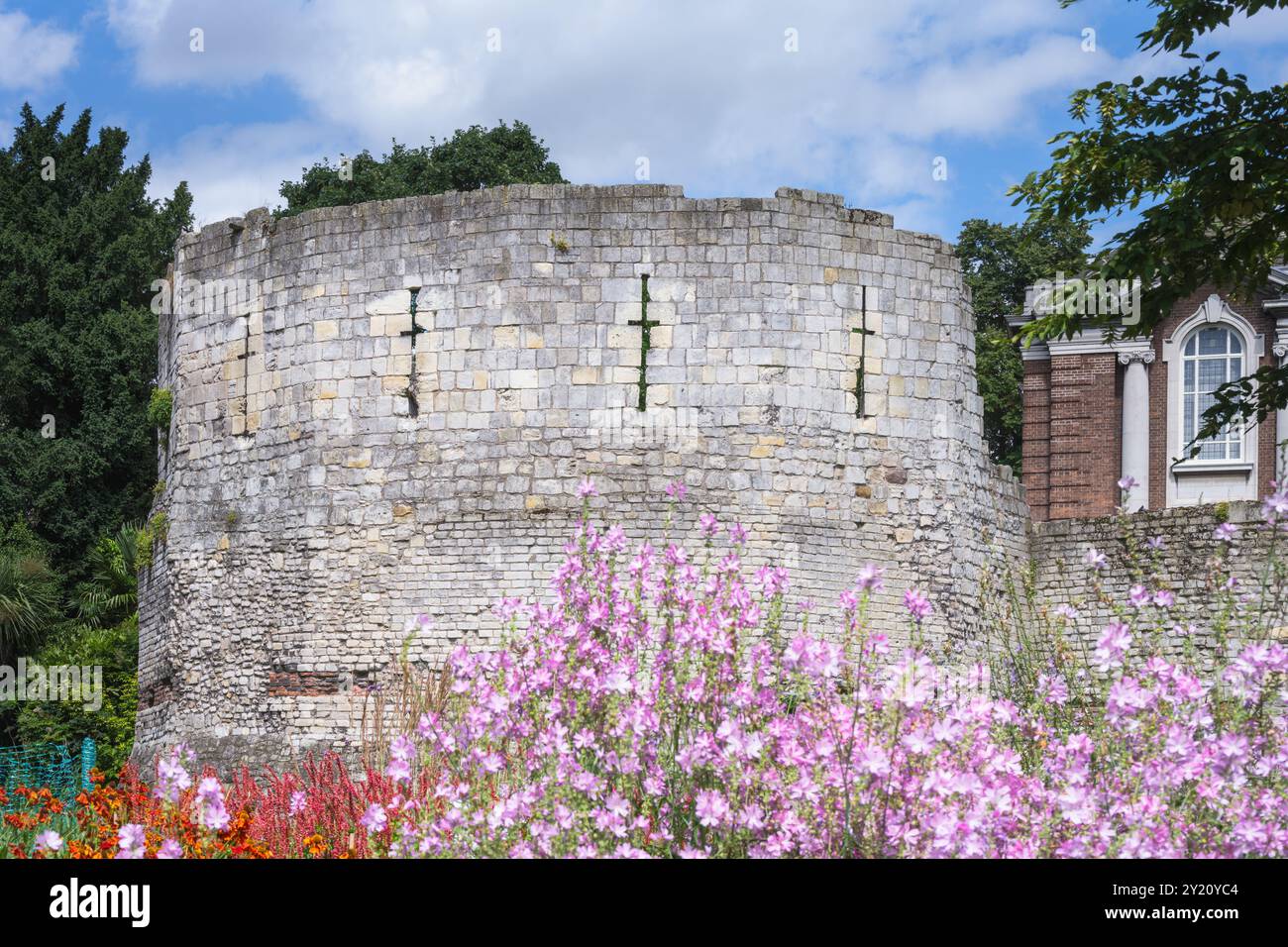 Multangular Tower in museum gardens, York, North Yorkshire, England ...