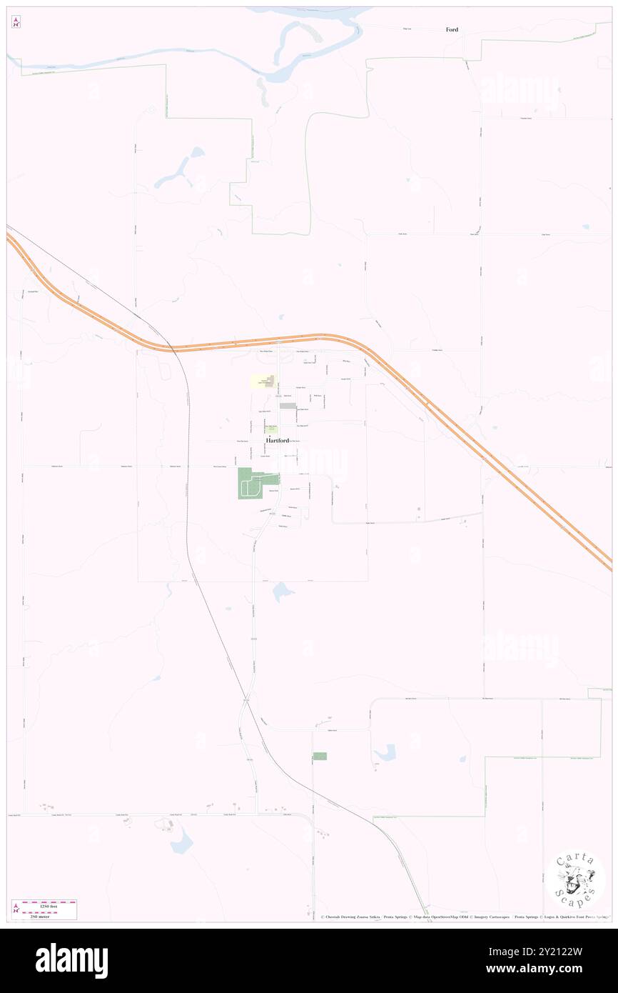 Hartford, Warren County, US, United States, Iowa, N 41 27' 33'', S 93 24' 17'', map, Cartascapes Map published in 2024. Explore Cartascapes, a map revealing Earth's diverse landscapes, cultures, and ecosystems. Journey through time and space, discovering the interconnectedness of our planet's past, present, and future. Stock Photo