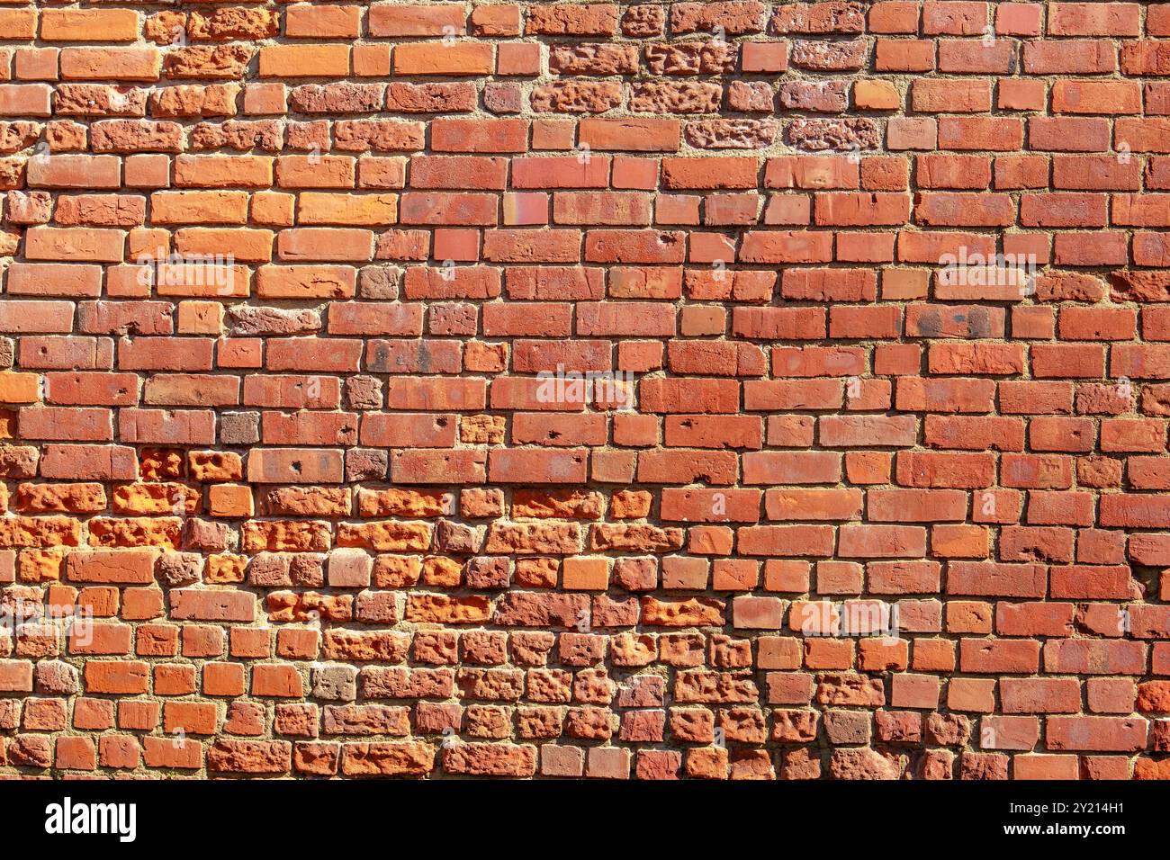 Distressed Weathered Red Brick Wall Background Texture With Copy Space Stock Photo