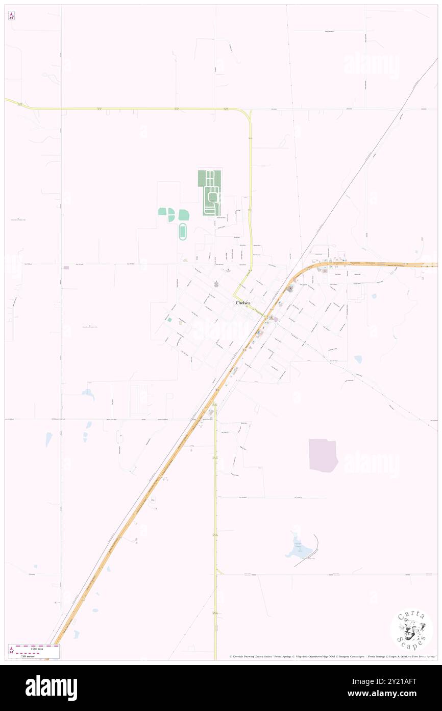 Chelsea, Rogers County, US, United States, Oklahoma, N 36 32' 8'', S 95 25' 56'', map, Cartascapes Map published in 2024. Explore Cartascapes, a map revealing Earth's diverse landscapes, cultures, and ecosystems. Journey through time and space, discovering the interconnectedness of our planet's past, present, and future. Stock Photo