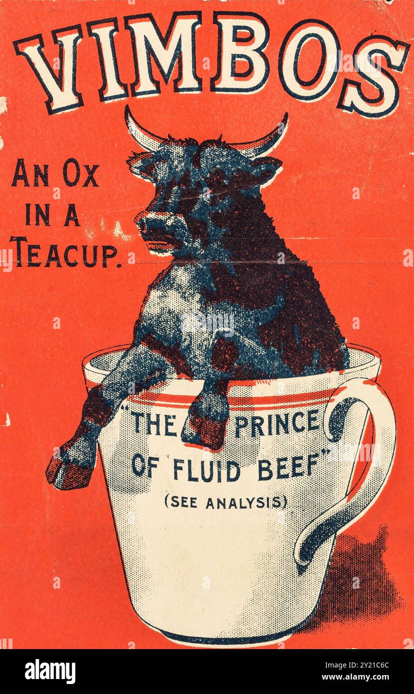 Advertisement for Vimbos (late 19th century), a brand of beef extract ...