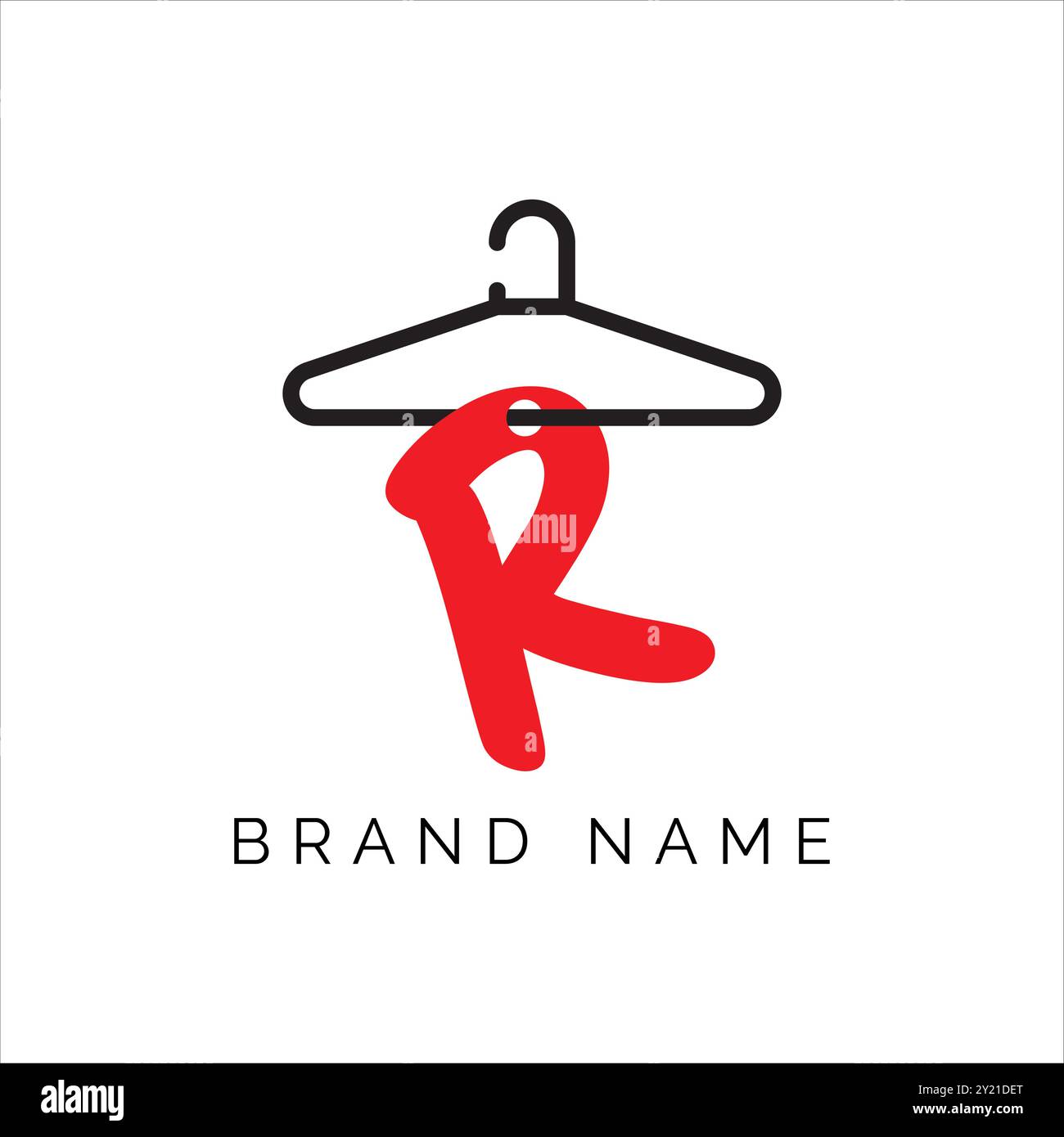 Letter R fashion logo Hanging letter R vector Icon boutique logo