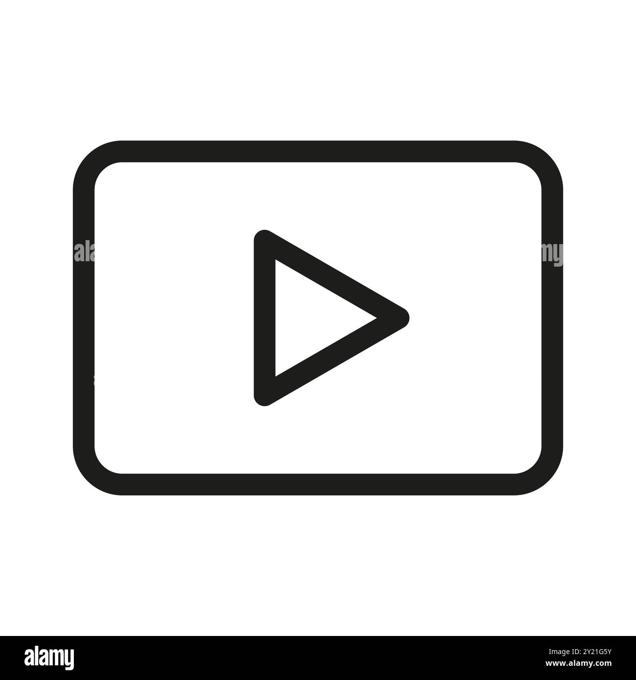Play button icon. Video player symbol. Media interface element. Simple vector design. Stock Vector