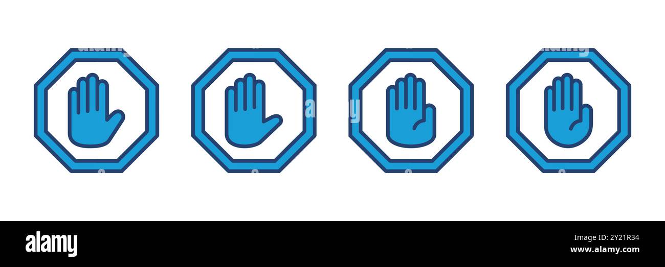 Stop icon vector. stop road sign. hand stop icon vector Stock Vector