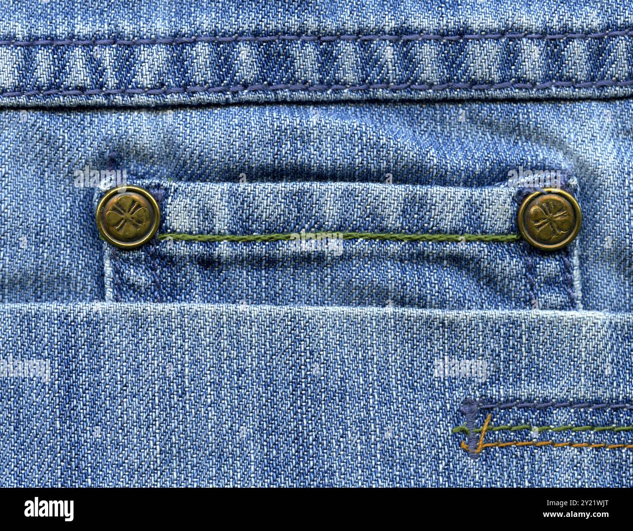 Denim jeans textured background. Denim background texture for design. Stock Photo