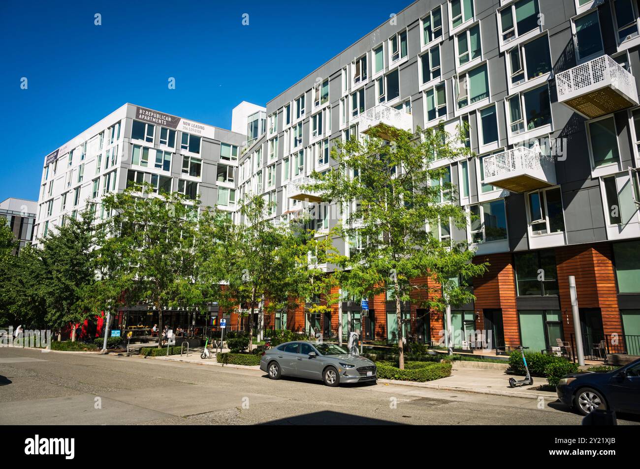New development in downtown Seattle WA, USA. Stock Photo