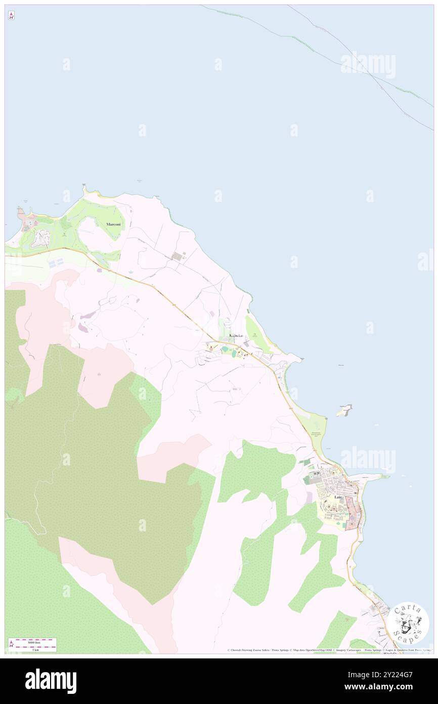 Kahuku, Honolulu County, US, United States, Hawaii, N 21 40' 49'', S 157 57' 8'', map, Cartascapes Map published in 2024. Explore Cartascapes, a map revealing Earth's diverse landscapes, cultures, and ecosystems. Journey through time and space, discovering the interconnectedness of our planet's past, present, and future. Stock Photo