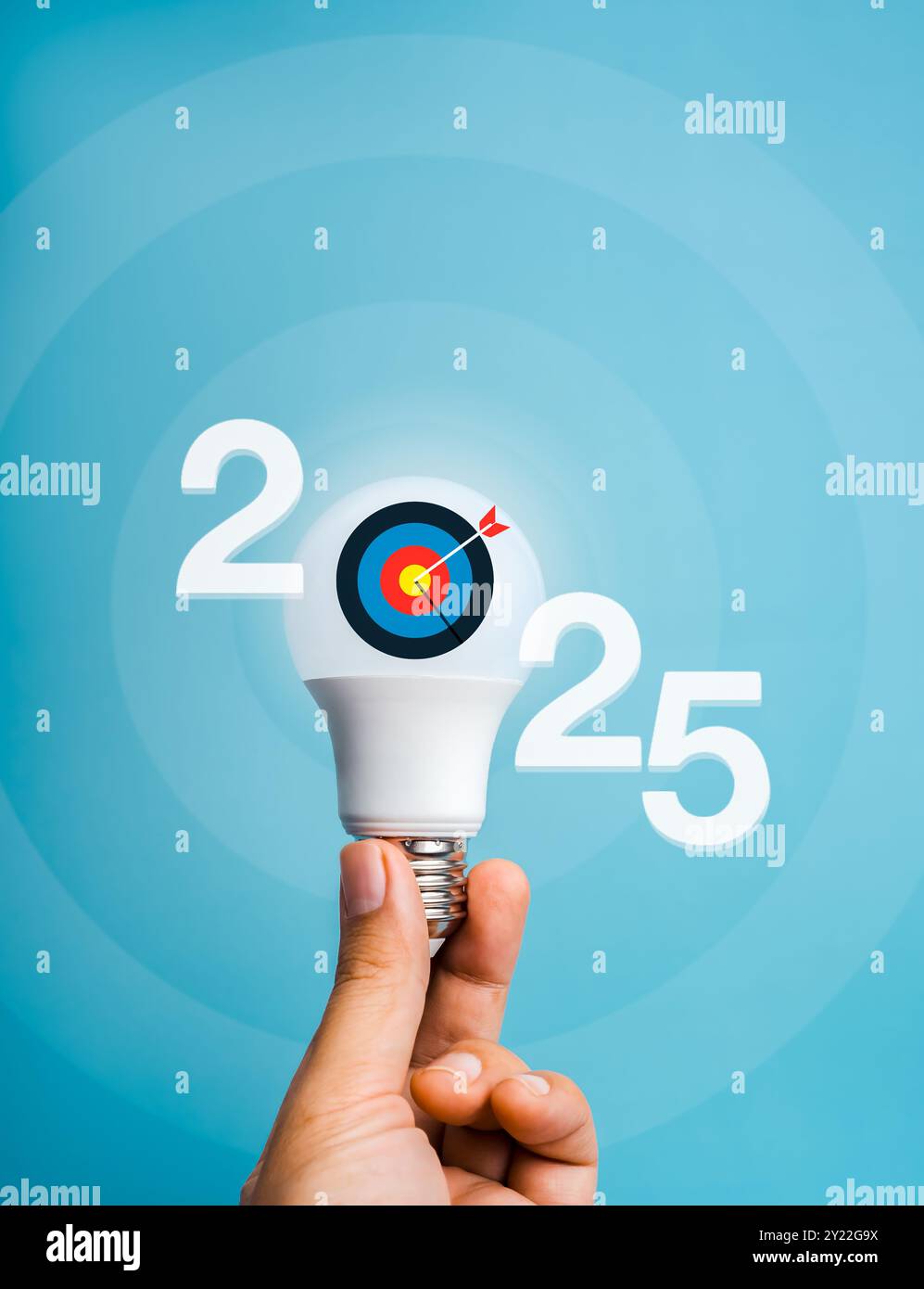 Happy 2025 new year with creative idea, business market goal ...
