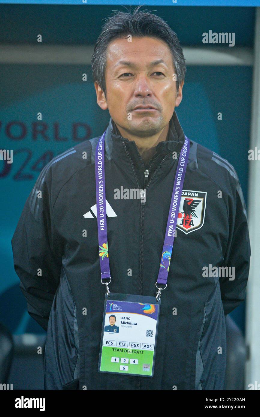 Bogota, Colombia. 08th Sep, 2024. Michihisa Kano head coach of Japan, during the Group E FIFA U-20 Women's World Cup Colombia 2024 match between Austria and Japan, at Metropolitano de Techo Stadium, in Bogota on September 08, 2024. Photo: Julian Medina/DiaEsportivo/Alamy Live News Credit: DiaEsportivo/Alamy Live News Stock Photo