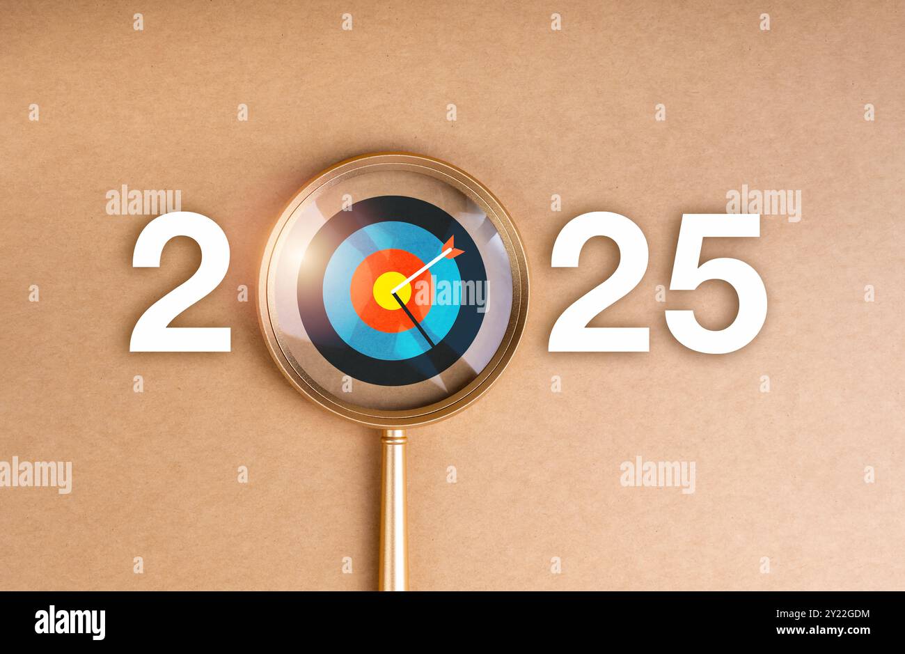 Happy new year 2025 with business trends and goal marketing concept ...