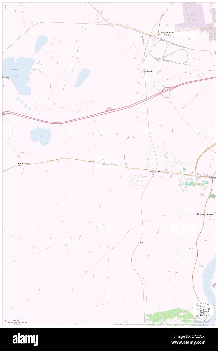 Hampden Center, Penobscot County, US, United States, Maine, N 44 44' 56'', S 68 53' 12'', map, Cartascapes Map published in 2024. Explore Cartascapes, a map revealing Earth's diverse landscapes, cultures, and ecosystems. Journey through time and space, discovering the interconnectedness of our planet's past, present, and future. Stock Photo