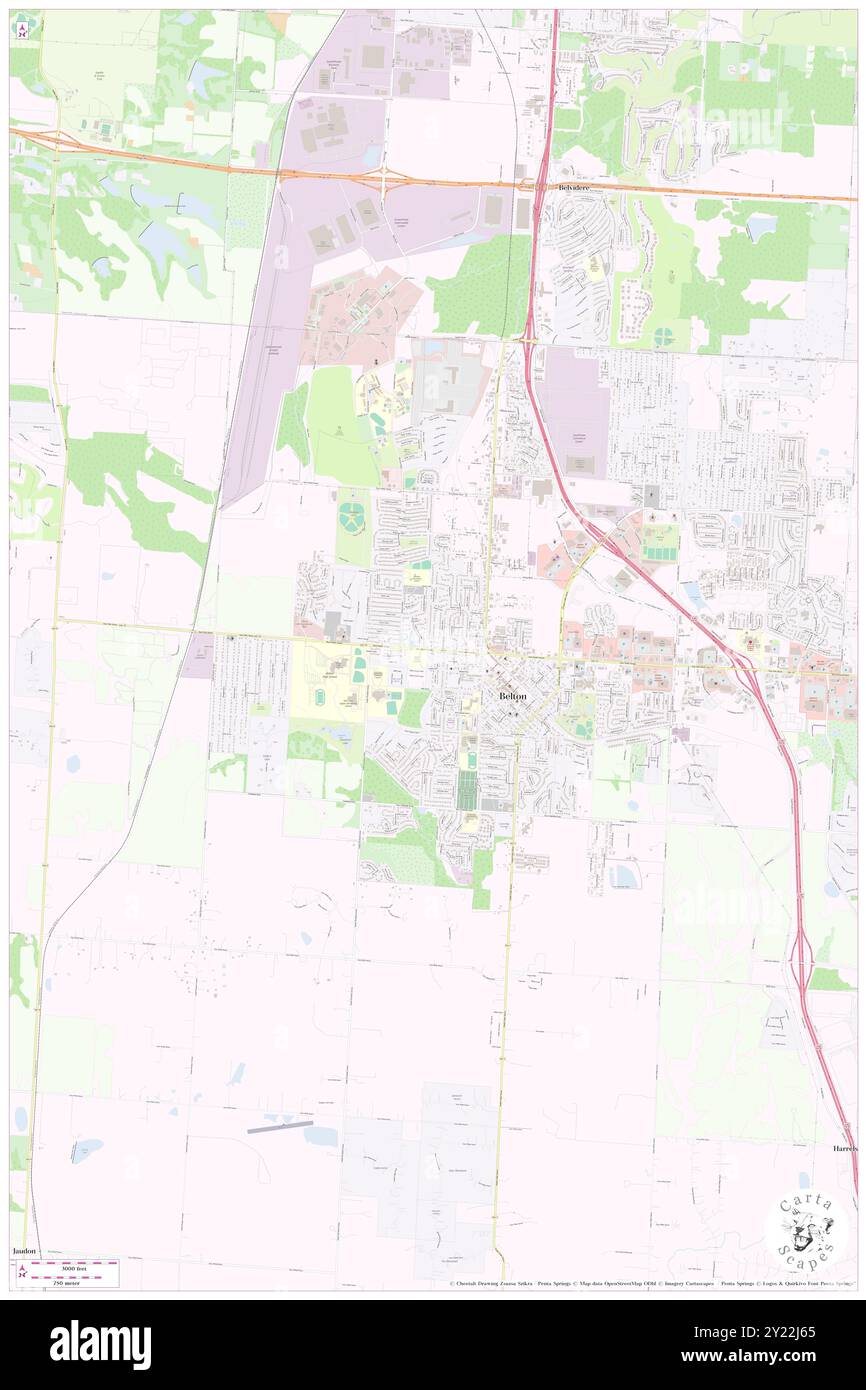 Belton, , US, United States, Missouri, N 38 48' 43'', S 94 31' 54'', map, Cartascapes Map published in 2024. Explore Cartascapes, a map revealing Earth's diverse landscapes, cultures, and ecosystems. Journey through time and space, discovering the interconnectedness of our planet's past, present, and future. Stock Photo