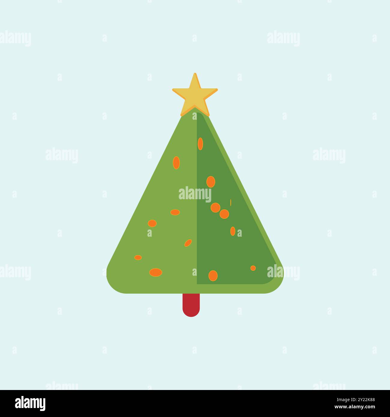 Christmas Tree. Isolated on light blue background. Vector illustration icon. Stock Vector