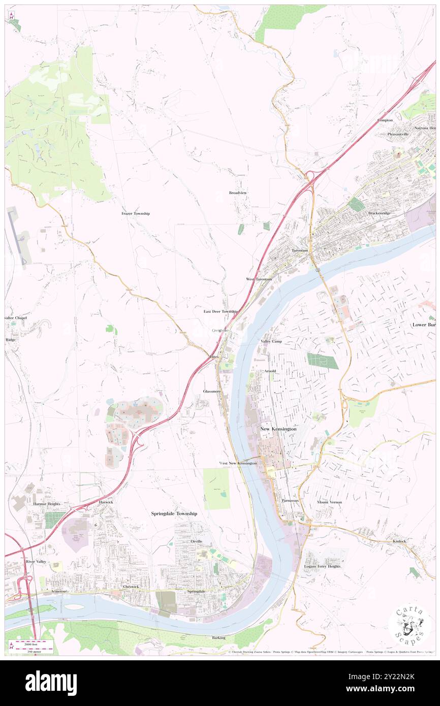 Creighton, Allegheny County, US, United States, Pennsylvania, N 40 35' 14'', S 79 46' 42'', map, Cartascapes Map published in 2024. Explore Cartascapes, a map revealing Earth's diverse landscapes, cultures, and ecosystems. Journey through time and space, discovering the interconnectedness of our planet's past, present, and future. Stock Photo