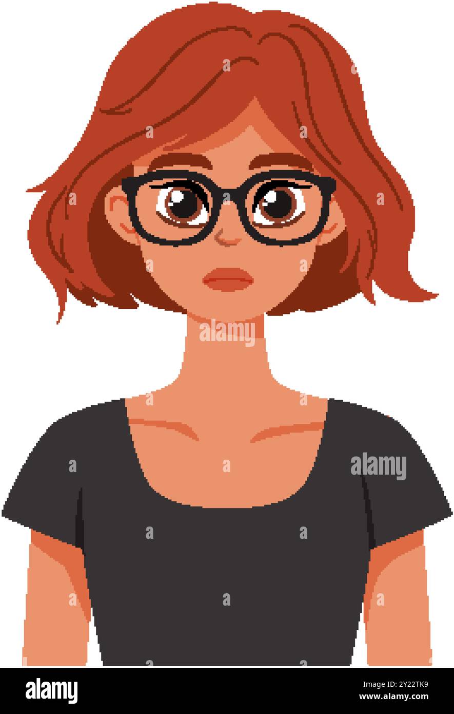 Illustration of a woman with glasses and red hair Stock Vector Image ...