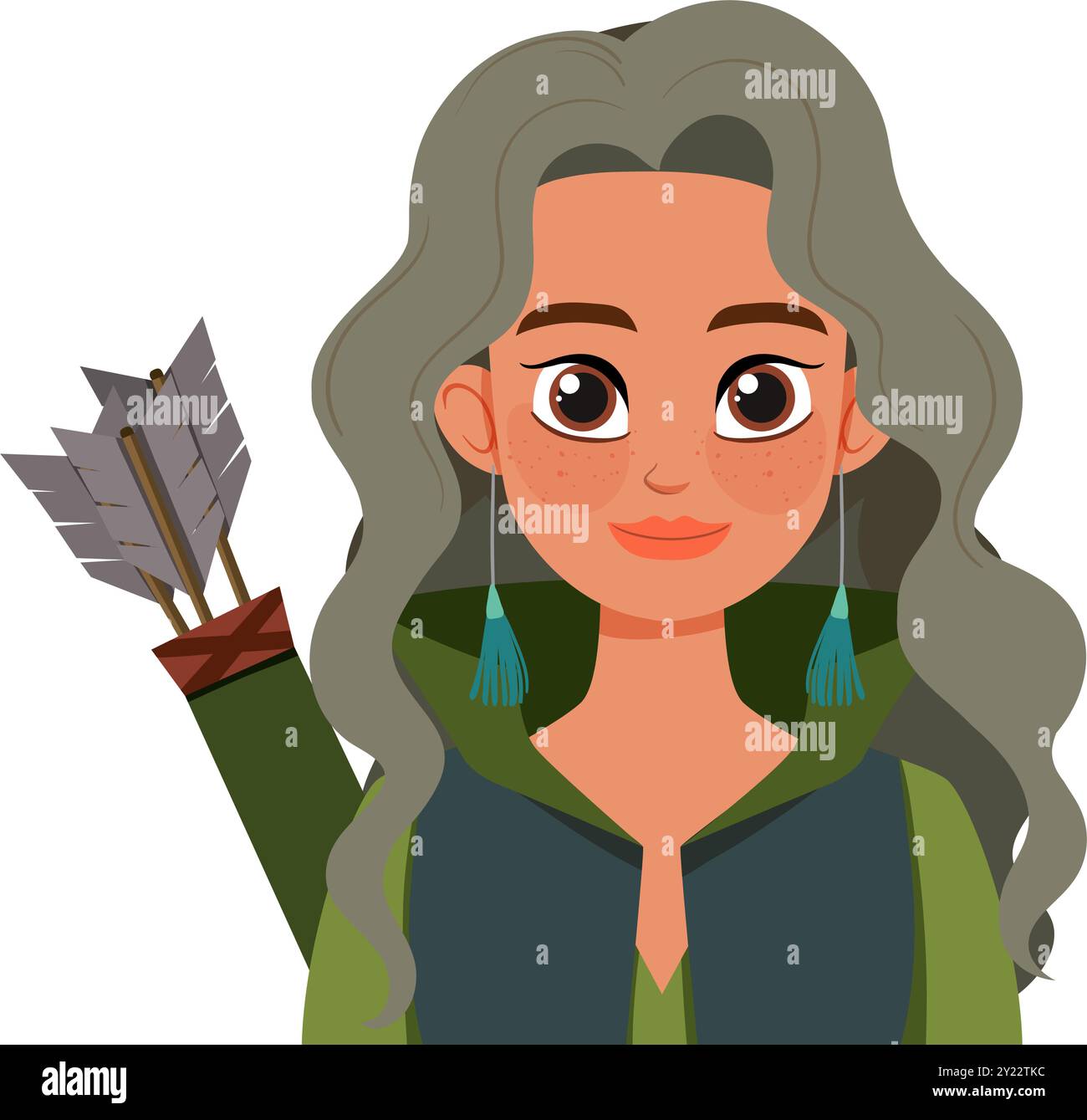 Illustration of an elf archer with arrows Stock Vector Image & Art - Alamy