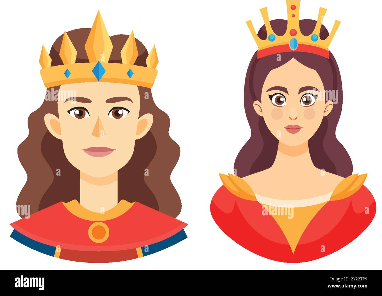 Illustration of a king and queen in crowns Stock Vector Image & Art - Alamy