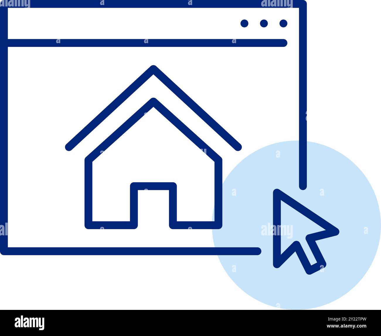 Home page. Web browser and mouse click. Pixel perfect, editable stroke vector icon Stock Vector