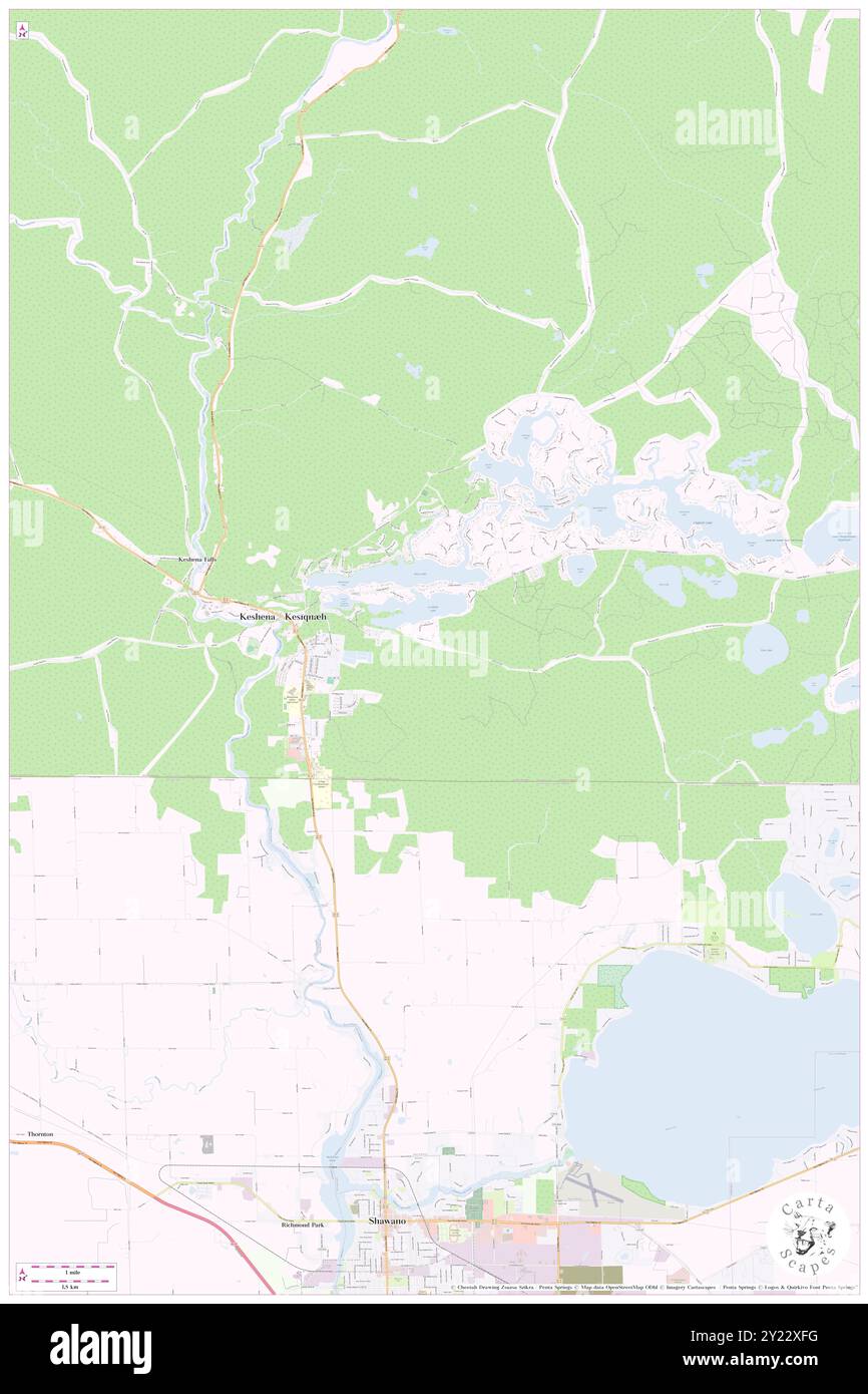 Keshena, Menominee County, US, United States, Wisconsin, N 44 53' 1'', S 88 38' 1'', map, Cartascapes Map published in 2024. Explore Cartascapes, a map revealing Earth's diverse landscapes, cultures, and ecosystems. Journey through time and space, discovering the interconnectedness of our planet's past, present, and future. Stock Photo