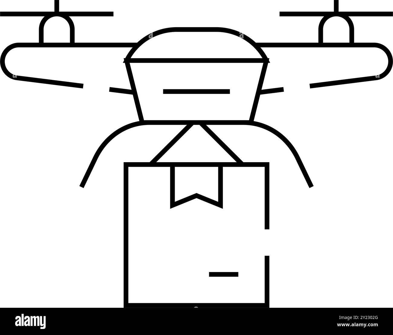 Delivery drone linear icon Black and White Stock Photos & Images - Alamy