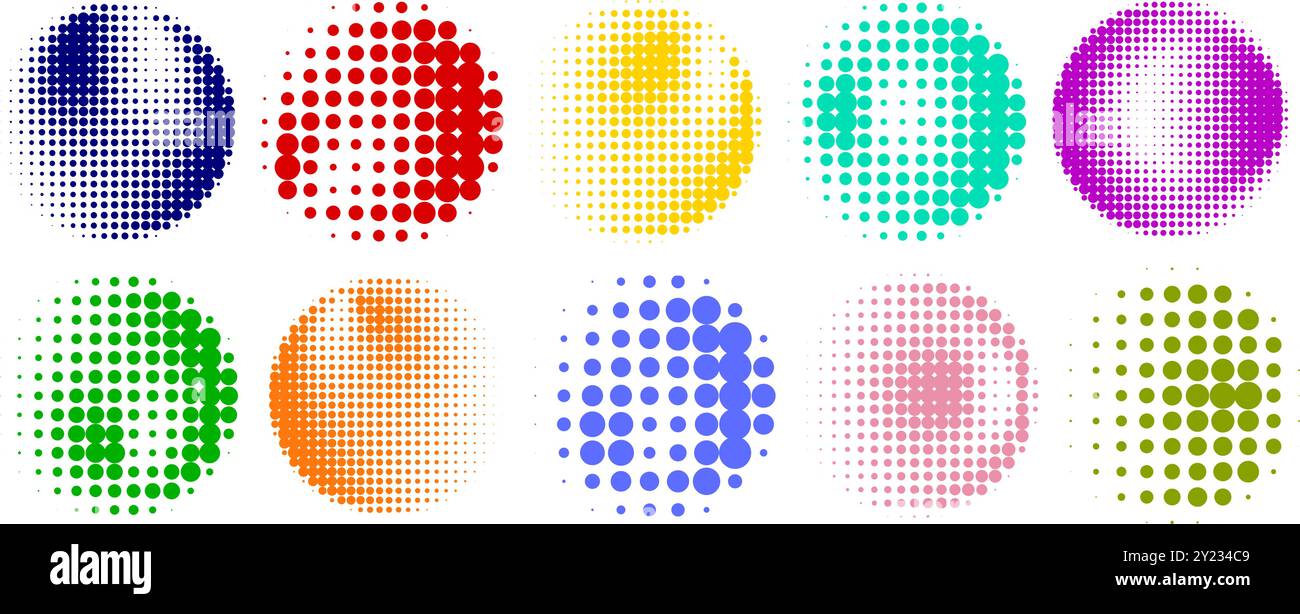halftones geometric dots gradient and pop art texture. Circle pastel ...