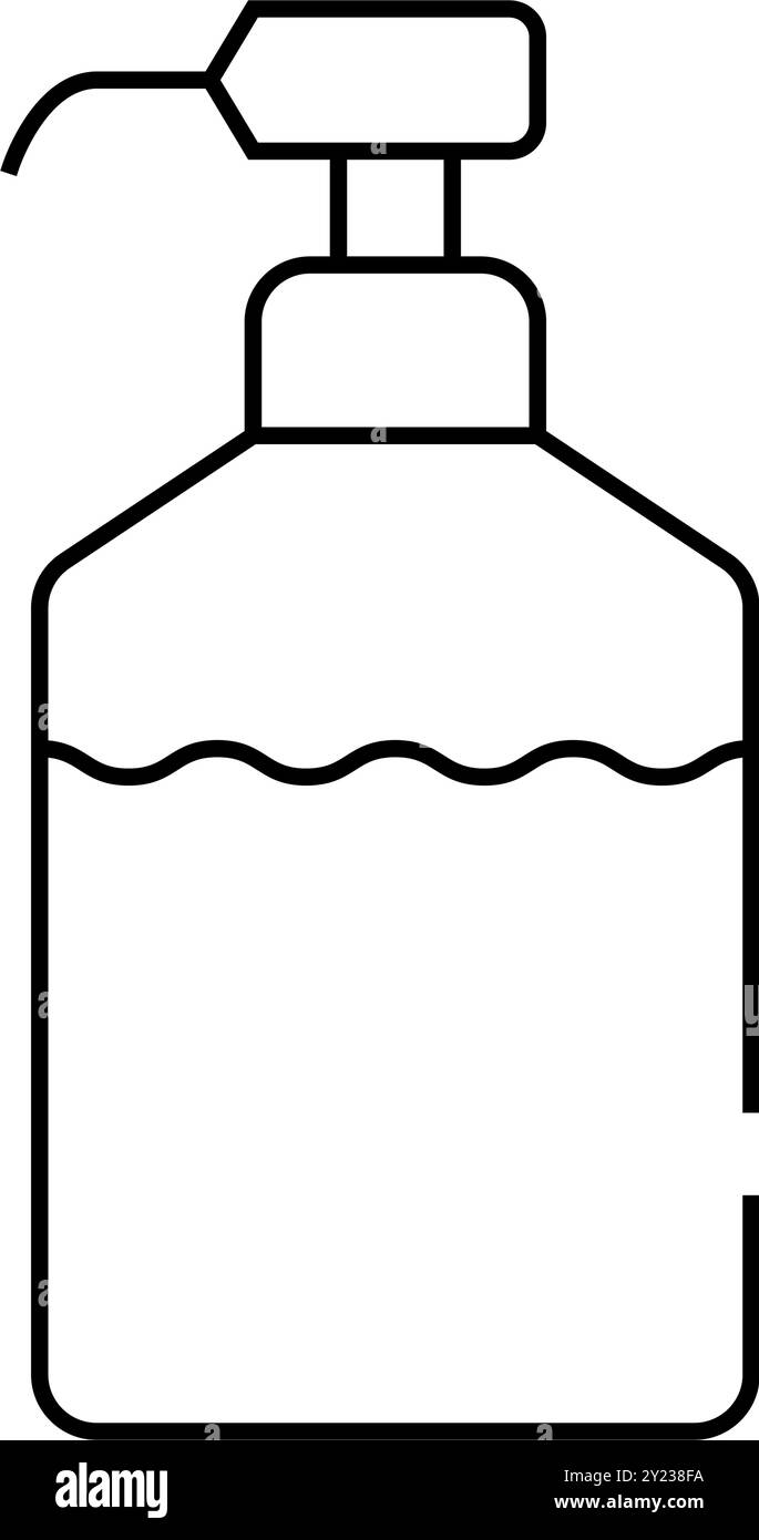 disinfectant bottle with pump line icon vector illustration Stock ...