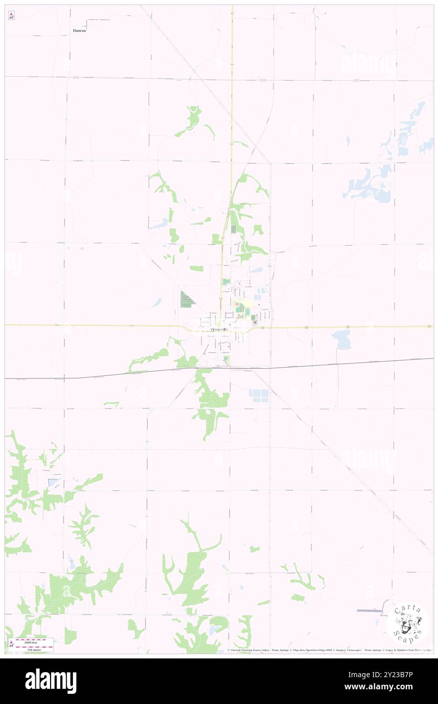 Princeville, Peoria County, US, United States, Illinois, N 40 55' 47'', S 89 45' 27'', map, Cartascapes Map published in 2024. Explore Cartascapes, a map revealing Earth's diverse landscapes, cultures, and ecosystems. Journey through time and space, discovering the interconnectedness of our planet's past, present, and future. Stock Photo