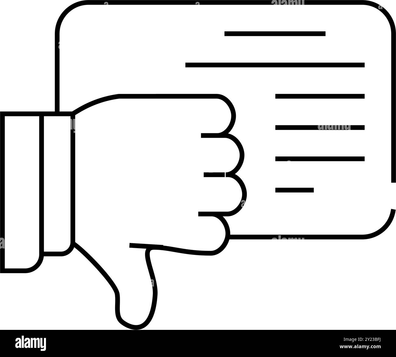 review with dislike line icon vector illustration Stock Vector Image ...