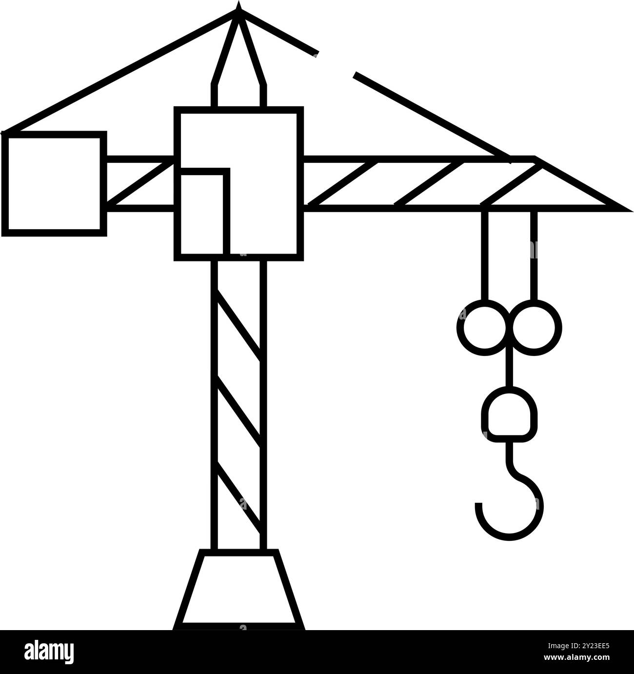 construction crane line icon vector isolated illustration Stock Vector ...