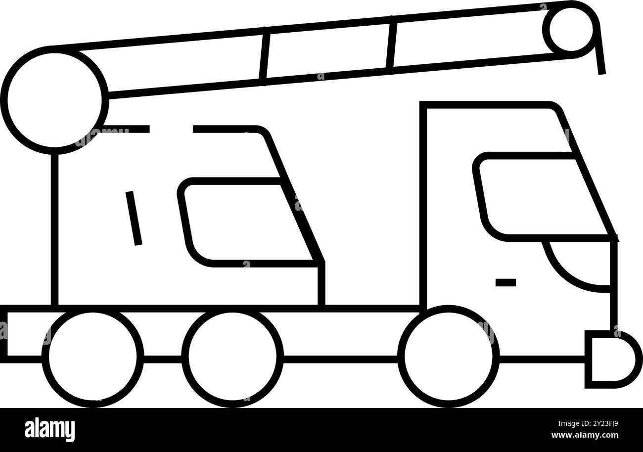 mobile crane line icon vector isolated illustration Stock Vector Image ...