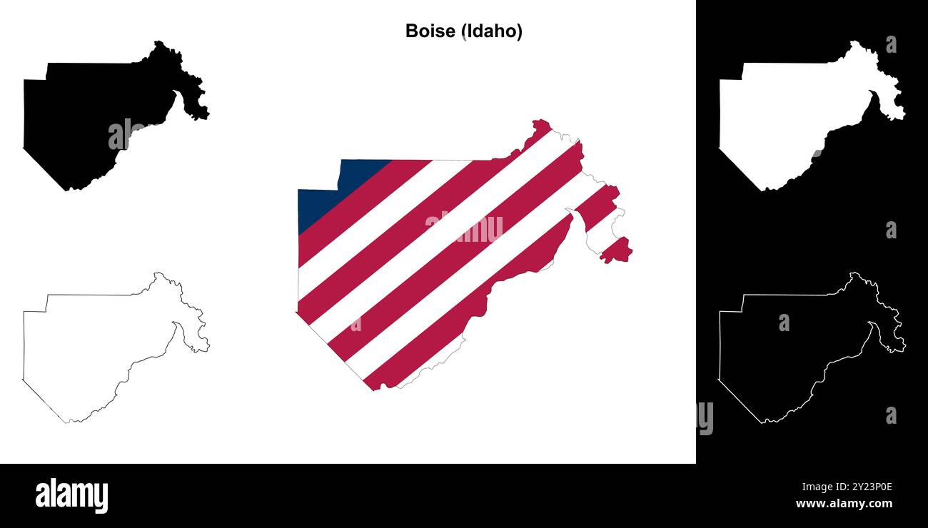 Boise County (Idaho) outline map set Stock Vector Image & Art Alamy