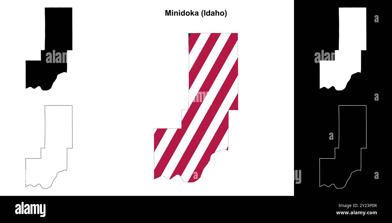 Minidoka vector outline map hi-res stock photography and images - Alamy