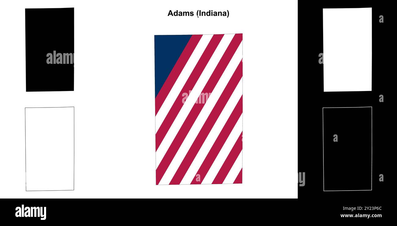 Adams County (Indiana) outline map set Stock Vector Image & Art - Alamy