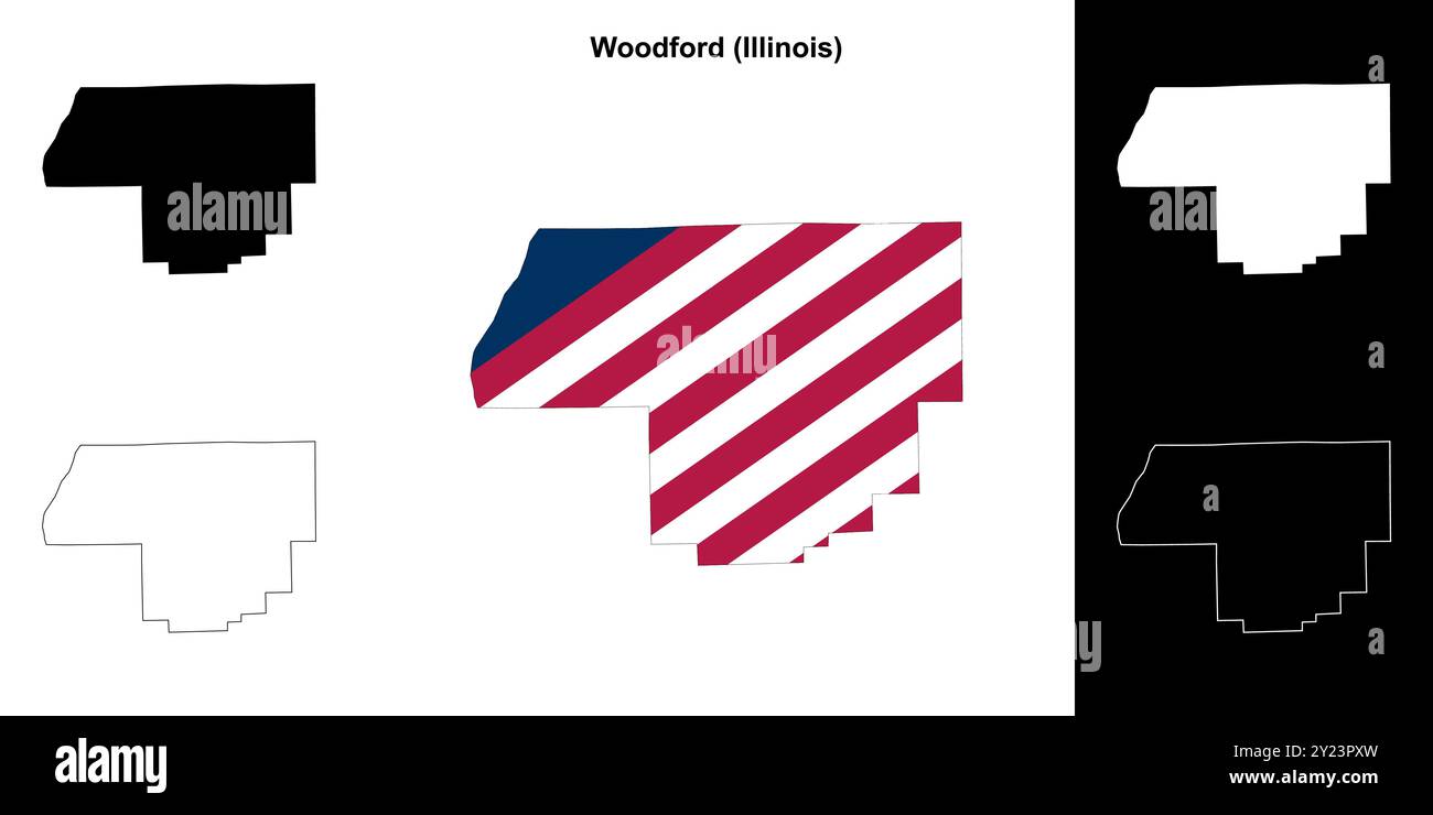 Woodford County (Illinois) outline map set Stock Vector Image &amp; Art - Alamy