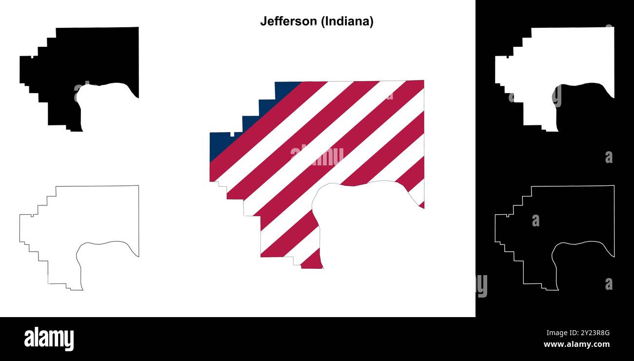Jefferson County (Indiana) outline map set Stock Vector Image & Art - Alamy