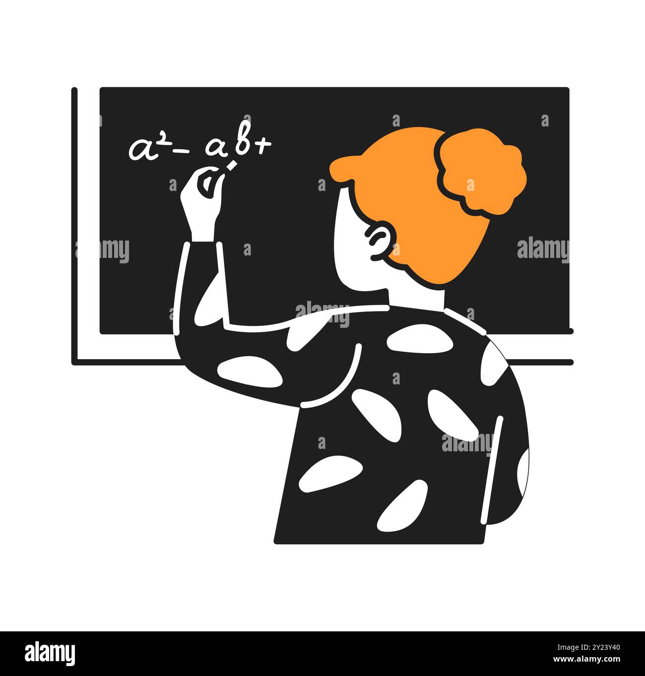 Girl writes on blackboard Stock Vector Images - Alamy