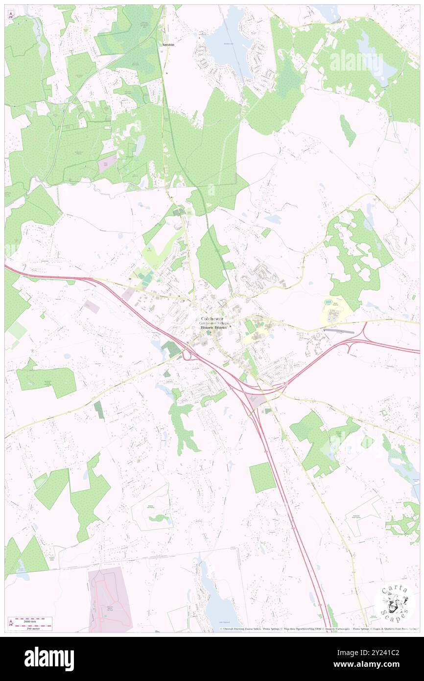 Colchester, New London County, US, United States, Connecticut, N 41 34' 32'', S 72 19' 55'', map, Cartascapes Map published in 2024. Explore Cartascapes, a map revealing Earth's diverse landscapes, cultures, and ecosystems. Journey through time and space, discovering the interconnectedness of our planet's past, present, and future. Stock Photo