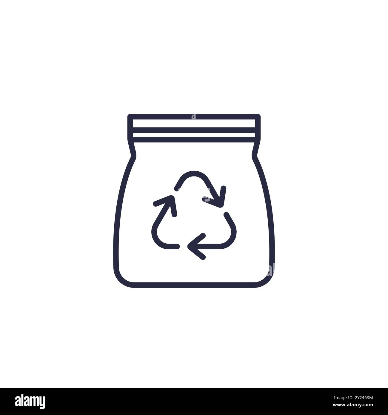 Sustainable packaging line icon, eco bag vector Stock Vector