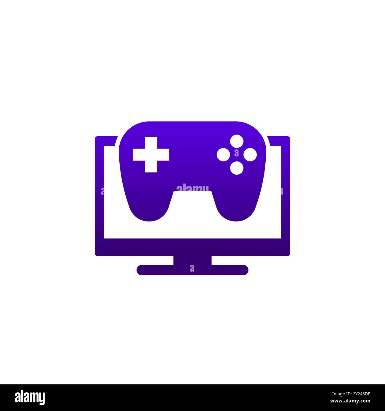 TV and gamepad icon on white Stock Vector Image & Art - Alamy