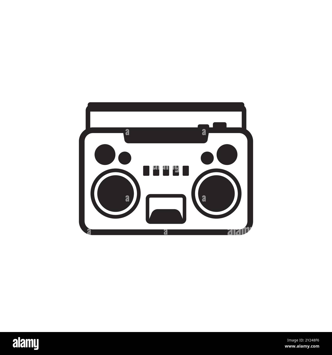 boombox icon, vintage cassette tape recorder Stock Vector Image & Art ...
